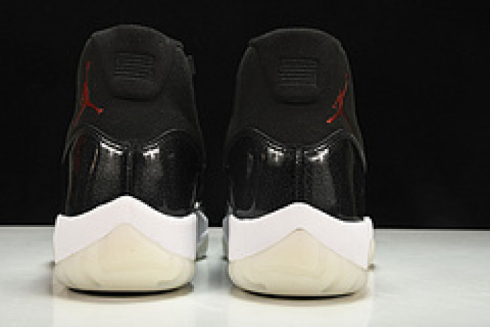 jordan 11 retro bp "72-10" black mens 378037-002